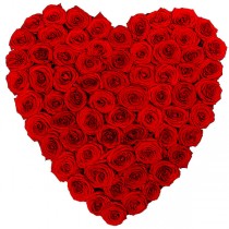 Корзина "Красное сердце" из 101 розы