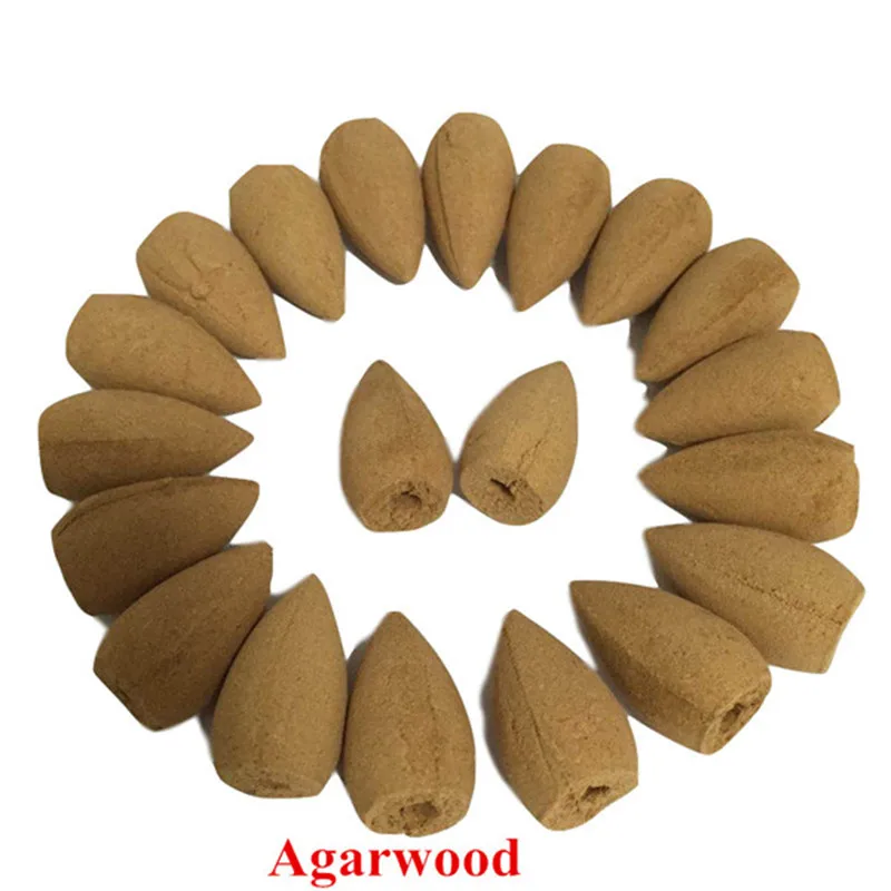 80 PcsBottle Chinese Natural Fragrance Backflow Incense Agarwood Cones Wormwood Rose Mint Scent Incense Cones 10 Types  (3)