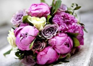 Фиолетовые пионы для букета невесты