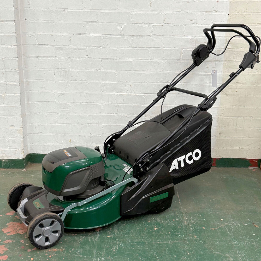 LIGHT USE Atco LINER 18S Li Cordless Lawnmower w/Roller KIT 48v / 4Ah + 4Ah / 46cm from Mower Magic LIGHT USE Atco LINER 18S Li Cordless Lawnmower w/Roller KIT 48v / 4Ah + 4Ah / 46cm from Mower Magic