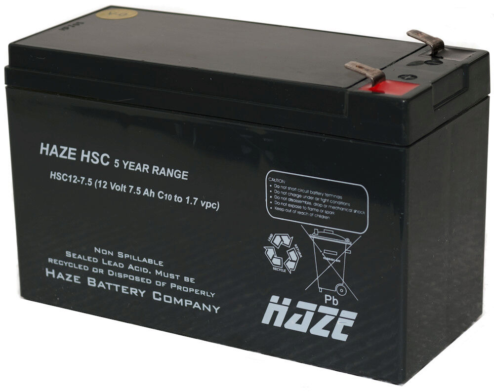 UNIVERSAL BATTERY 12v - 7.5Ah - 151x65x94mm  T2 HSC12-7.5-VO