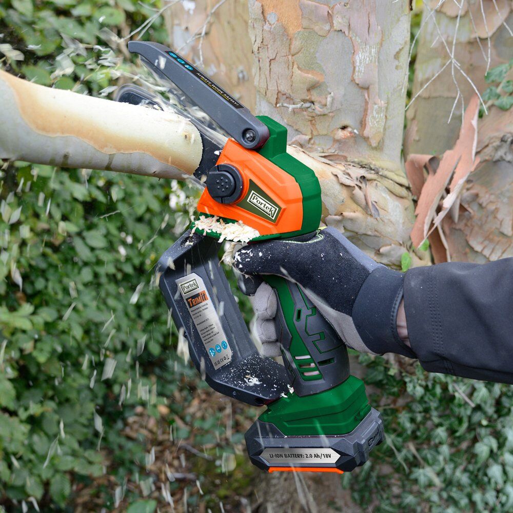 Portek Trim-iT Cordless Pruning Chainsaw Kit 18v / 120mm