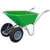 County Cruiser Garden Wheelbarrow Light Green Duo Twin-Wheel  / Puncture Proof Thumbnail 1