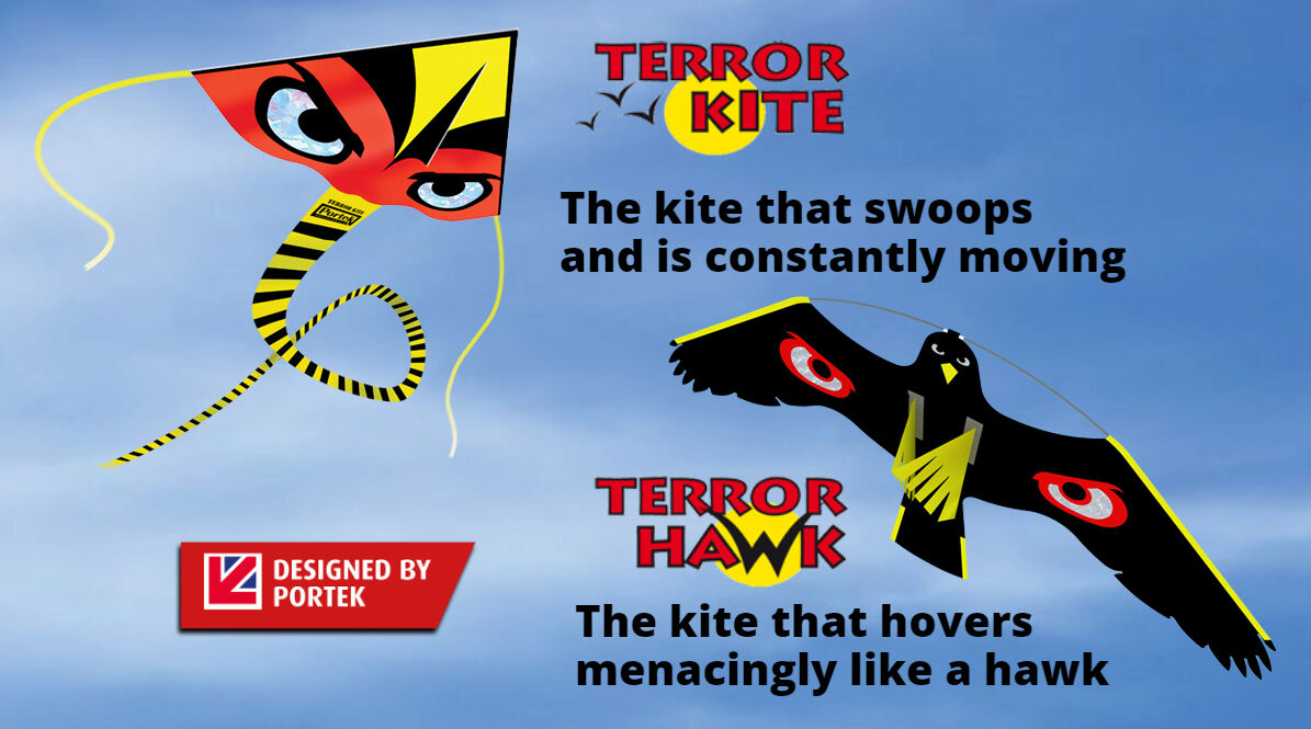 Portek Terror Kite + Terror Hawk Bird Scarer Kit from Mower Magic