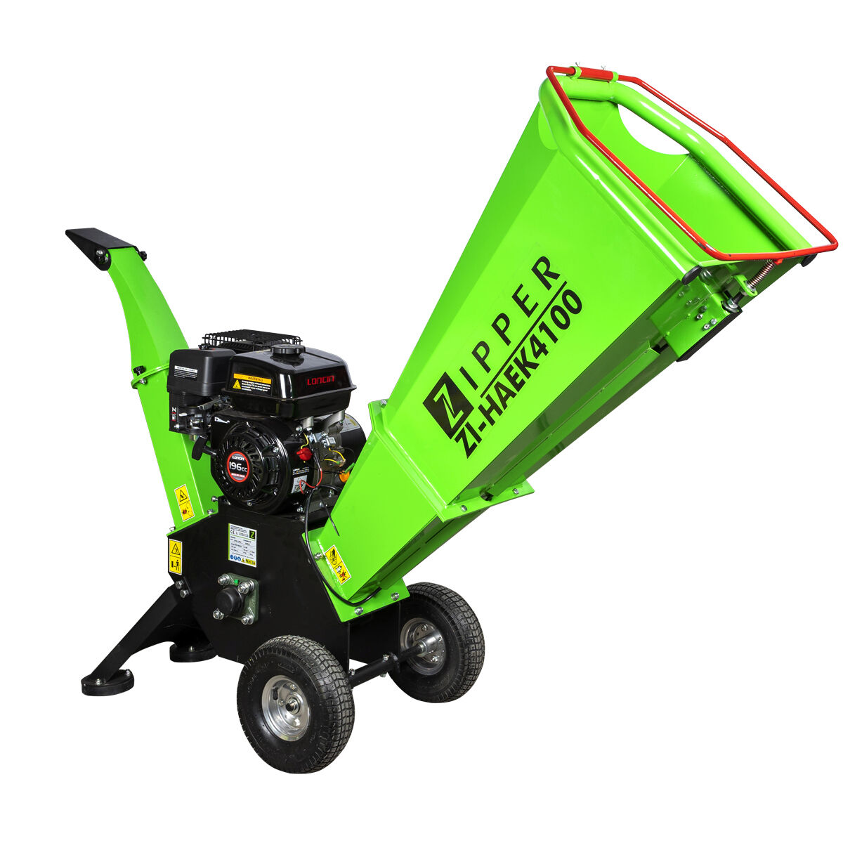 Zipper Petrol Chipper Shredder 100mm branch diam - 196cc