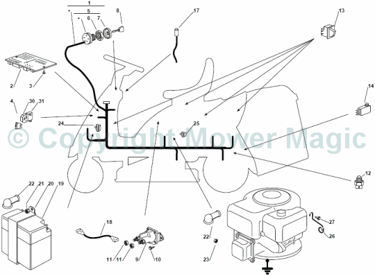 Electrical Parts - Mountfield (2009 - 2010) 1228 Manual 2T1124483/UM9