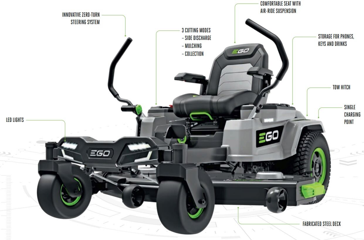 EGO ZT5201EL Z6 Zero-Turn Ride On Lawnmower 132cm  (Side discharge, Mulch plug); Lap Bar (Bare Tool)