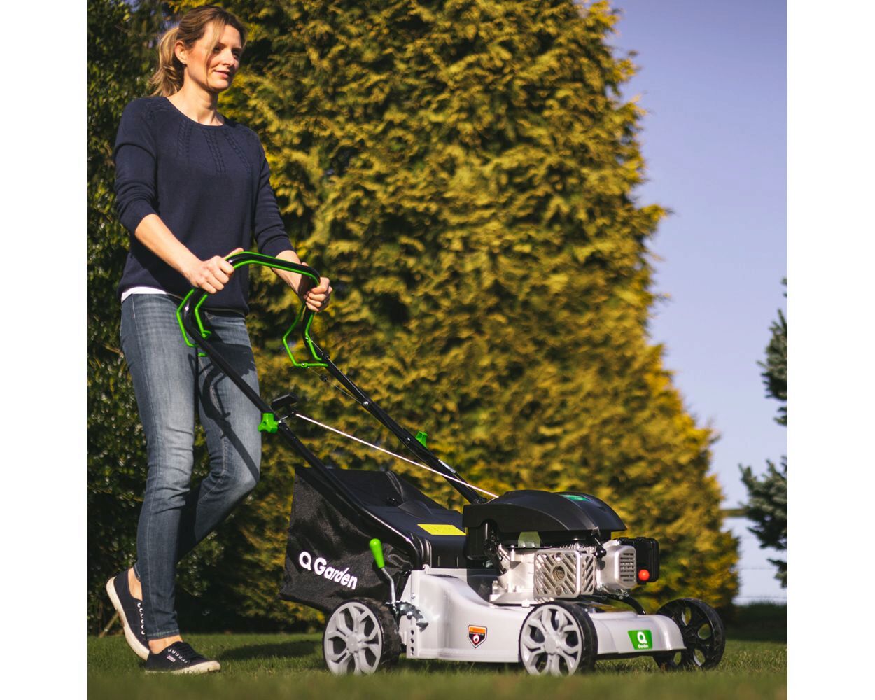 Q-Garden QG40-145SP Petrol Lawnmower Self-Propelled Poly 145cc / 40cm from Mower Magic