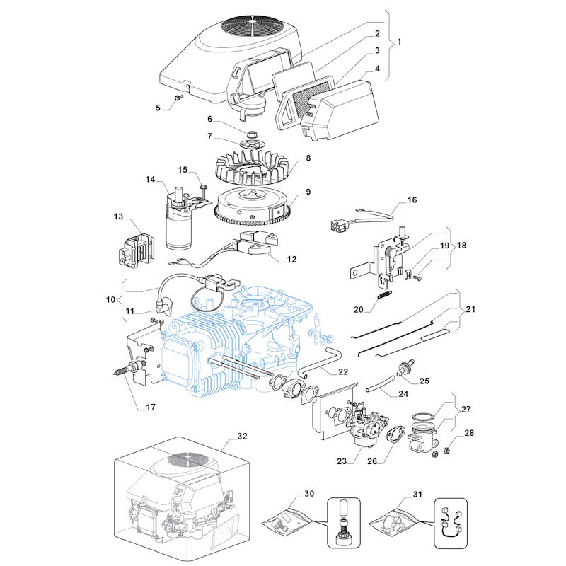 Mountfield 1328H 2T0210483/M15 Engine Spares - 1