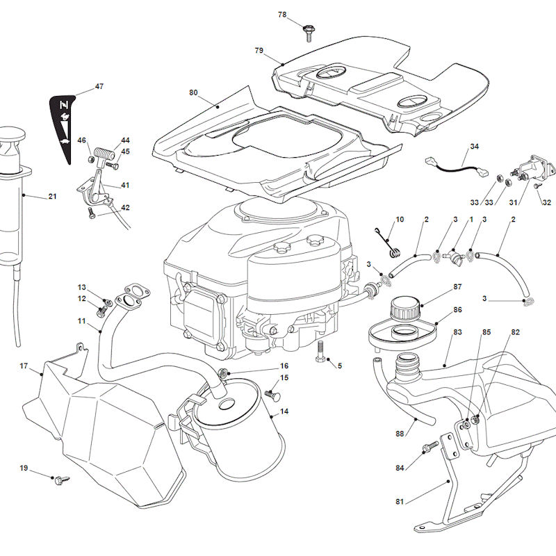 Mountfield 1328H 2T0210483/M15 Engine (GGP) Spares