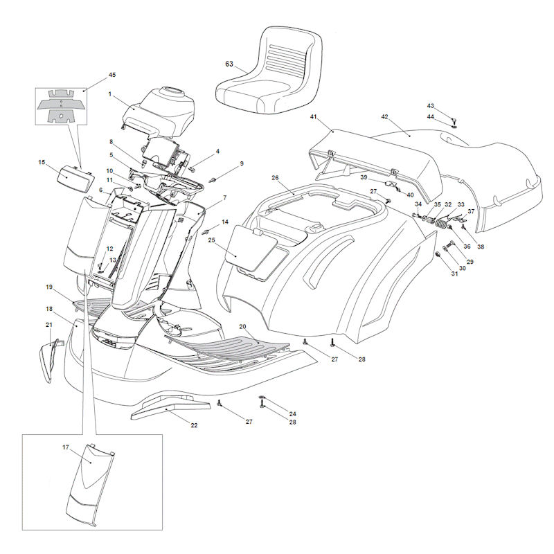 Mountfield 1328H 2T0210483/M15 Bodywork Spares