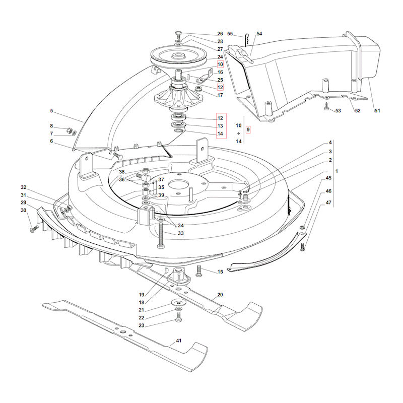 Mountfield 1328H 2T0210483/M15 Cutter Deck Spares