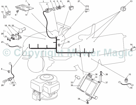 Electrical Parts - Mountfield (2010) 2T0320283/M10, 2T0320483/M10 1436 Manual