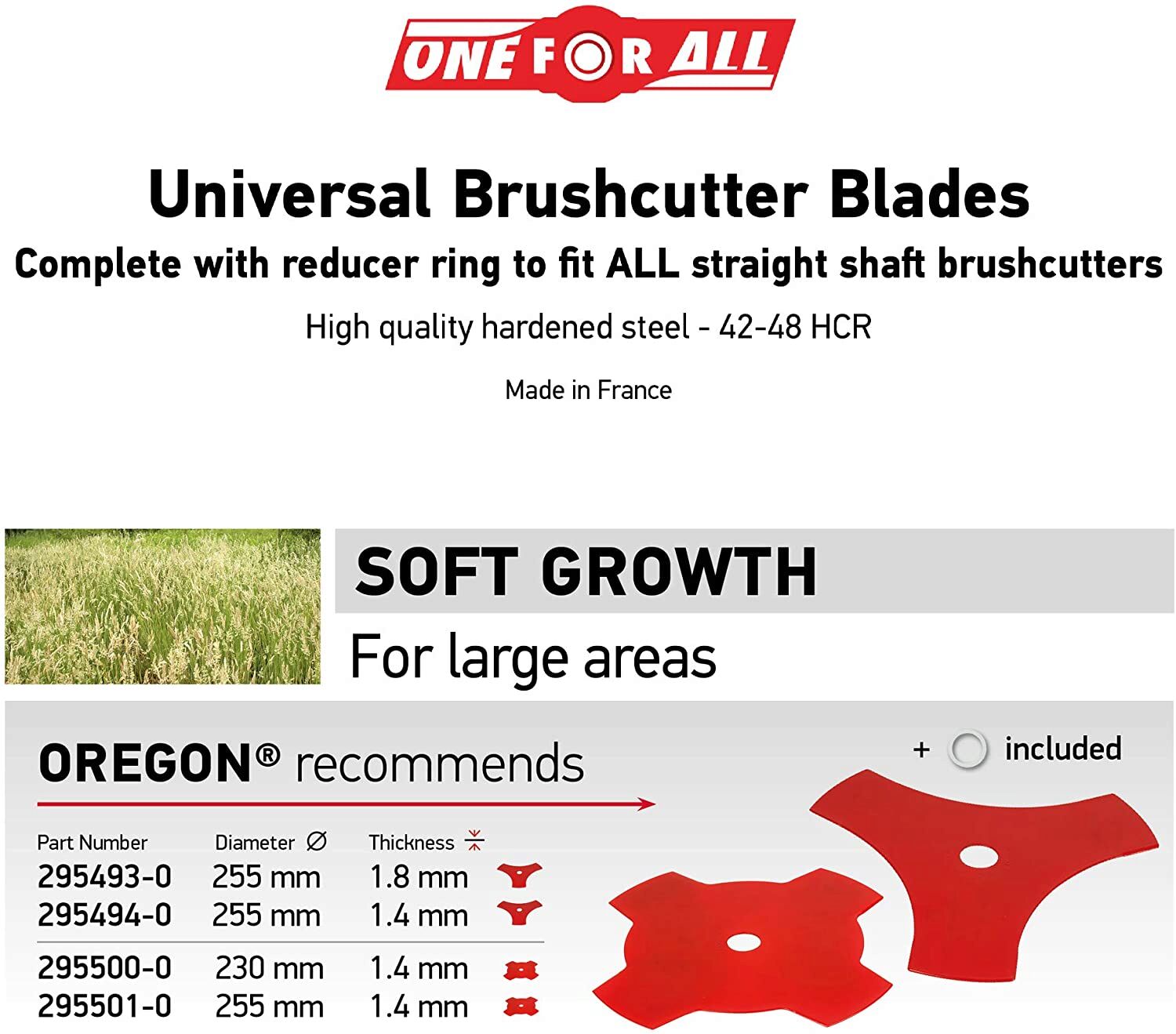 Oregon Universal 10in Tri-blade Brushcutter Blade 295493-0 - Large Areas of Soft Growth