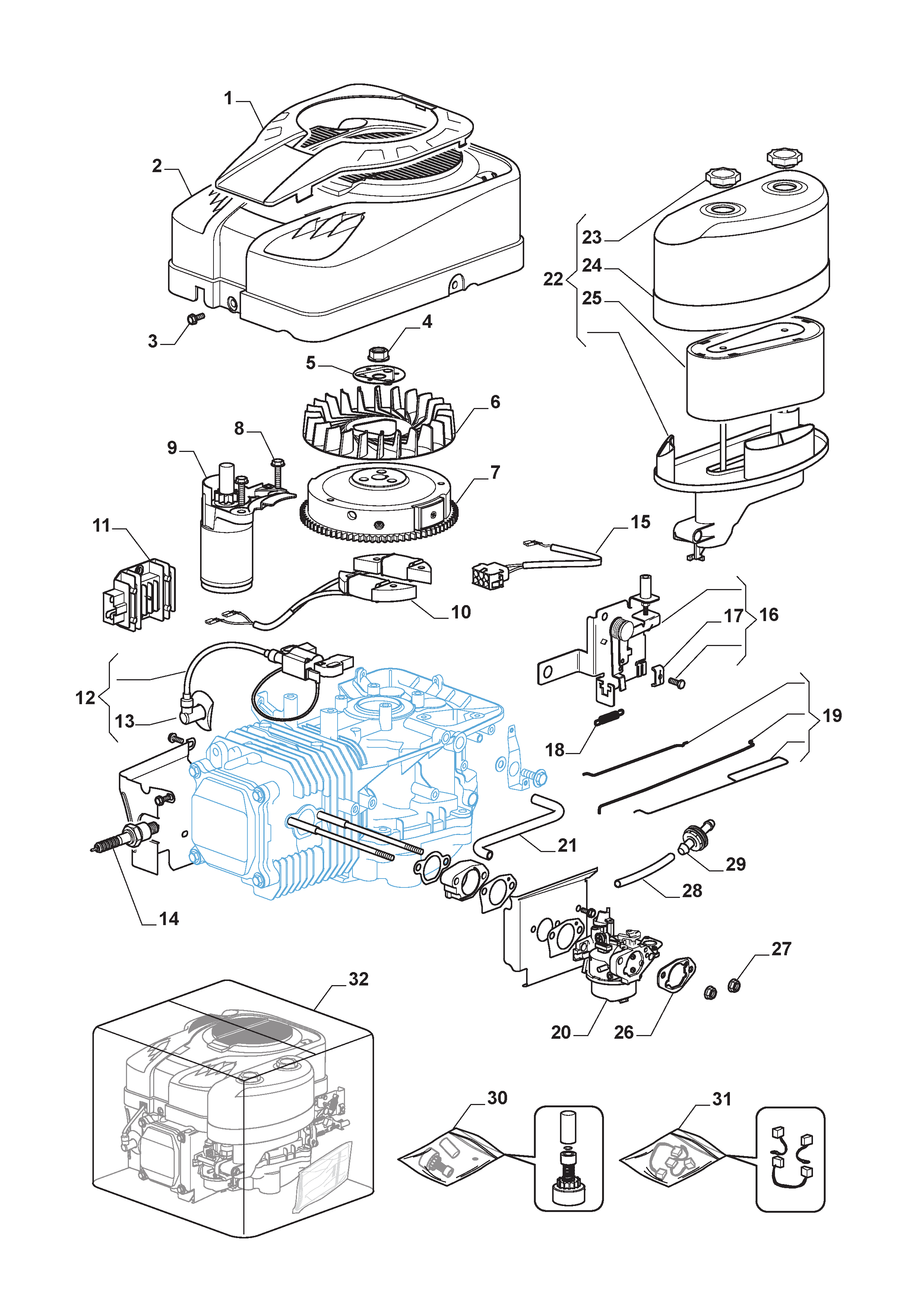 Mountfield 1530H 2T2120483/M15 Engine Spares - 1