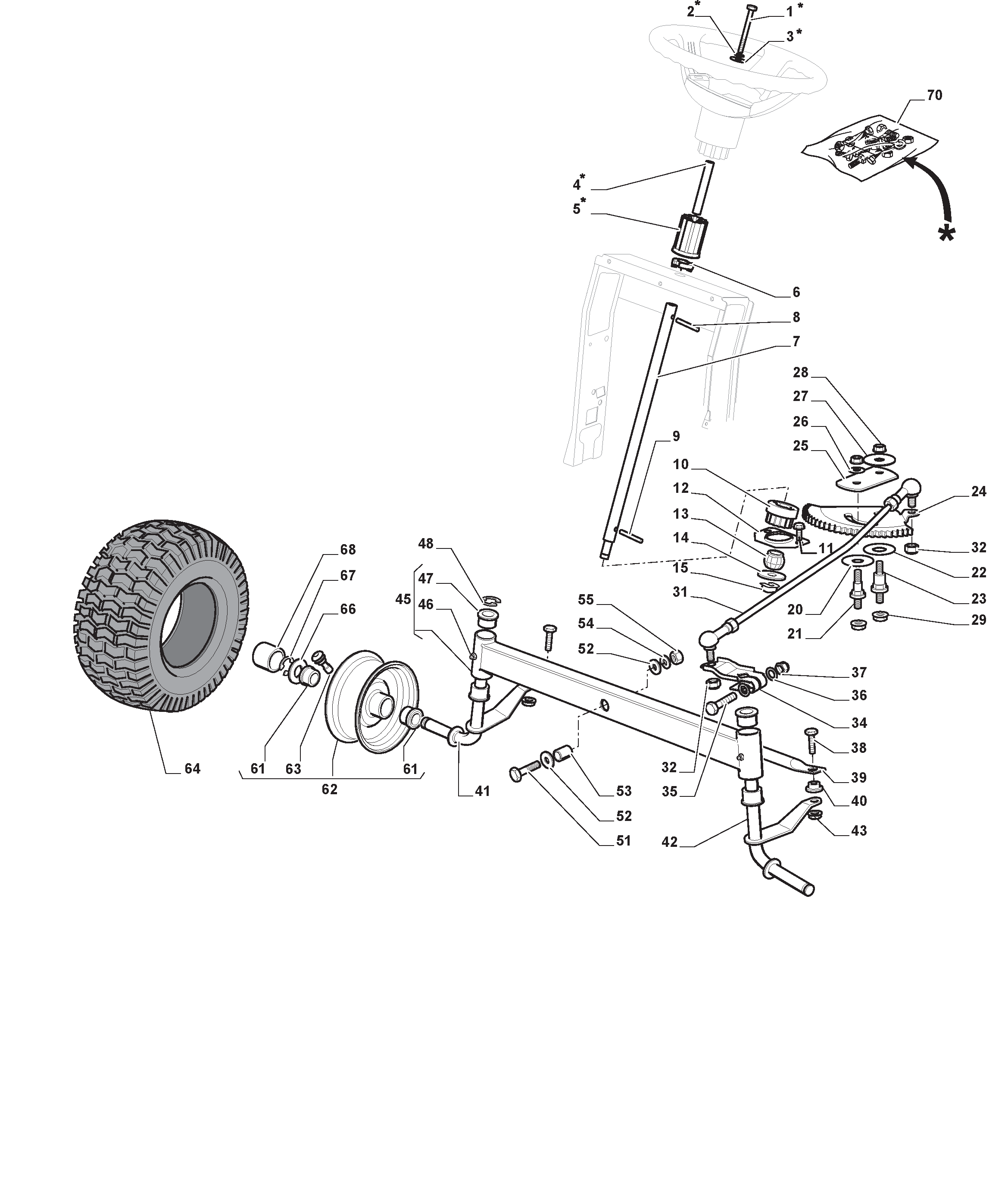 Mountfield 1530H 2T2120483/M15 Steering Spares