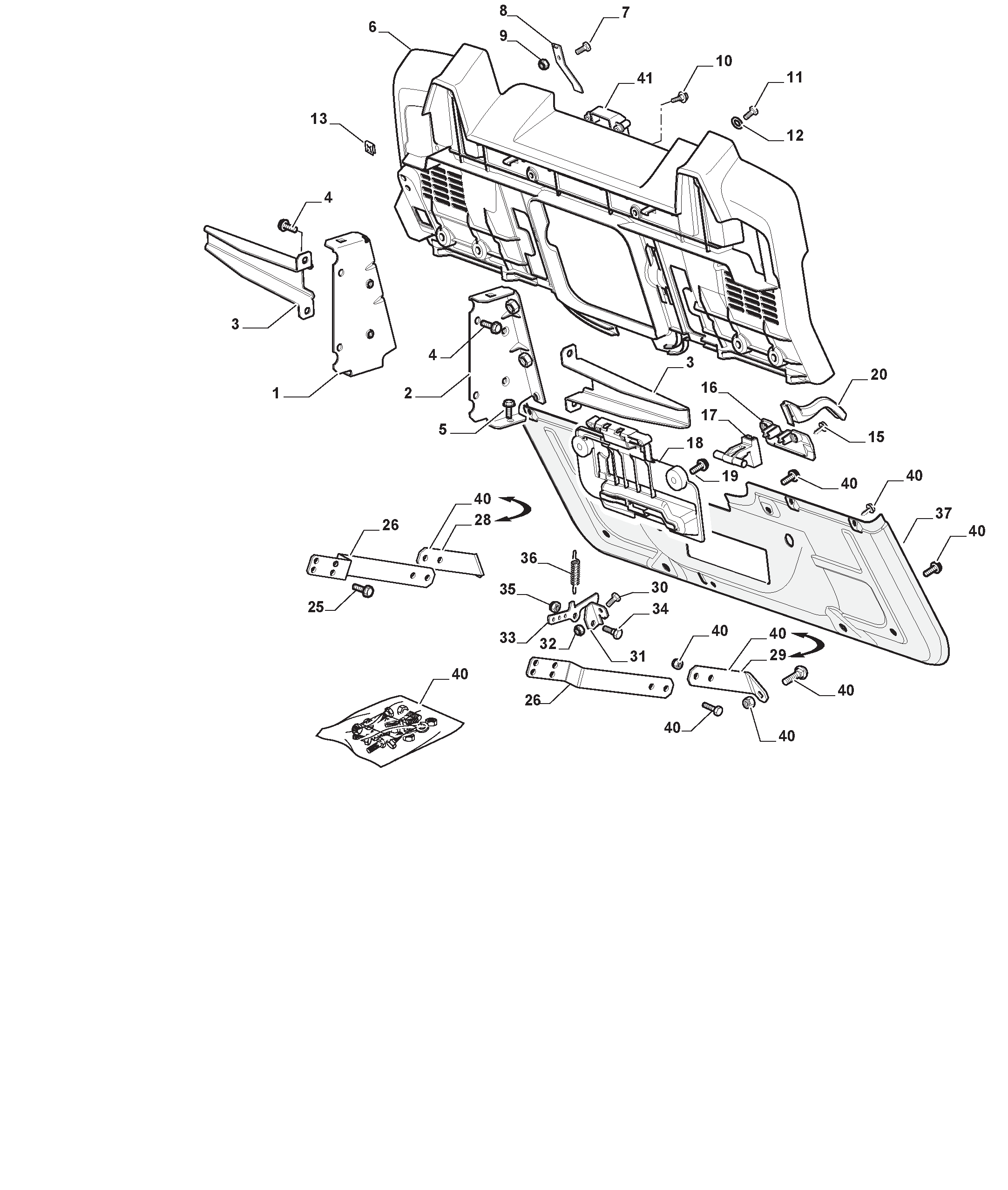 Mountfield 1530H 2T2120483/M15 Rear Plate Spares