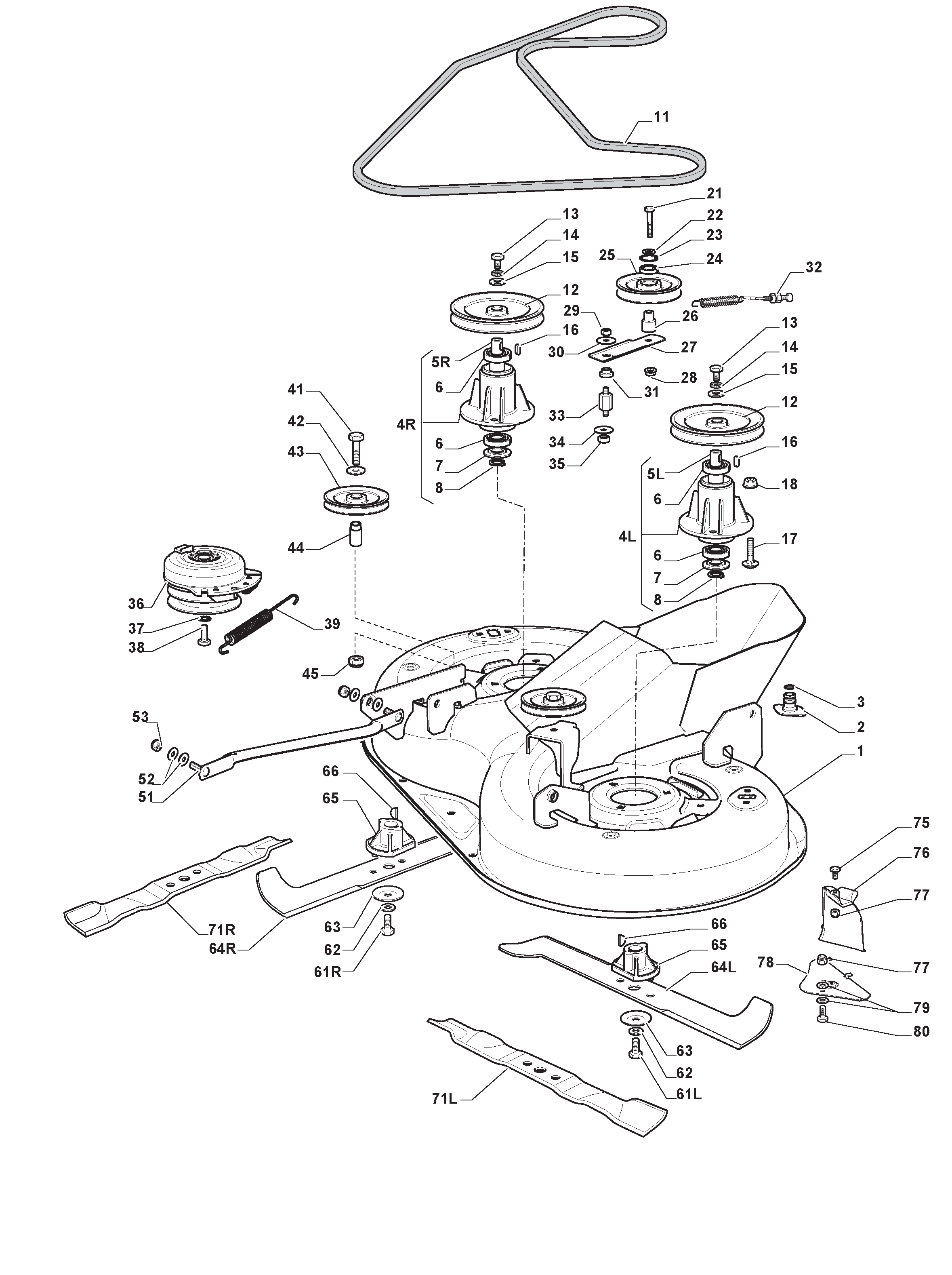 Mountfield 1530H 2T2120483/M15 Cutter Deck Spares