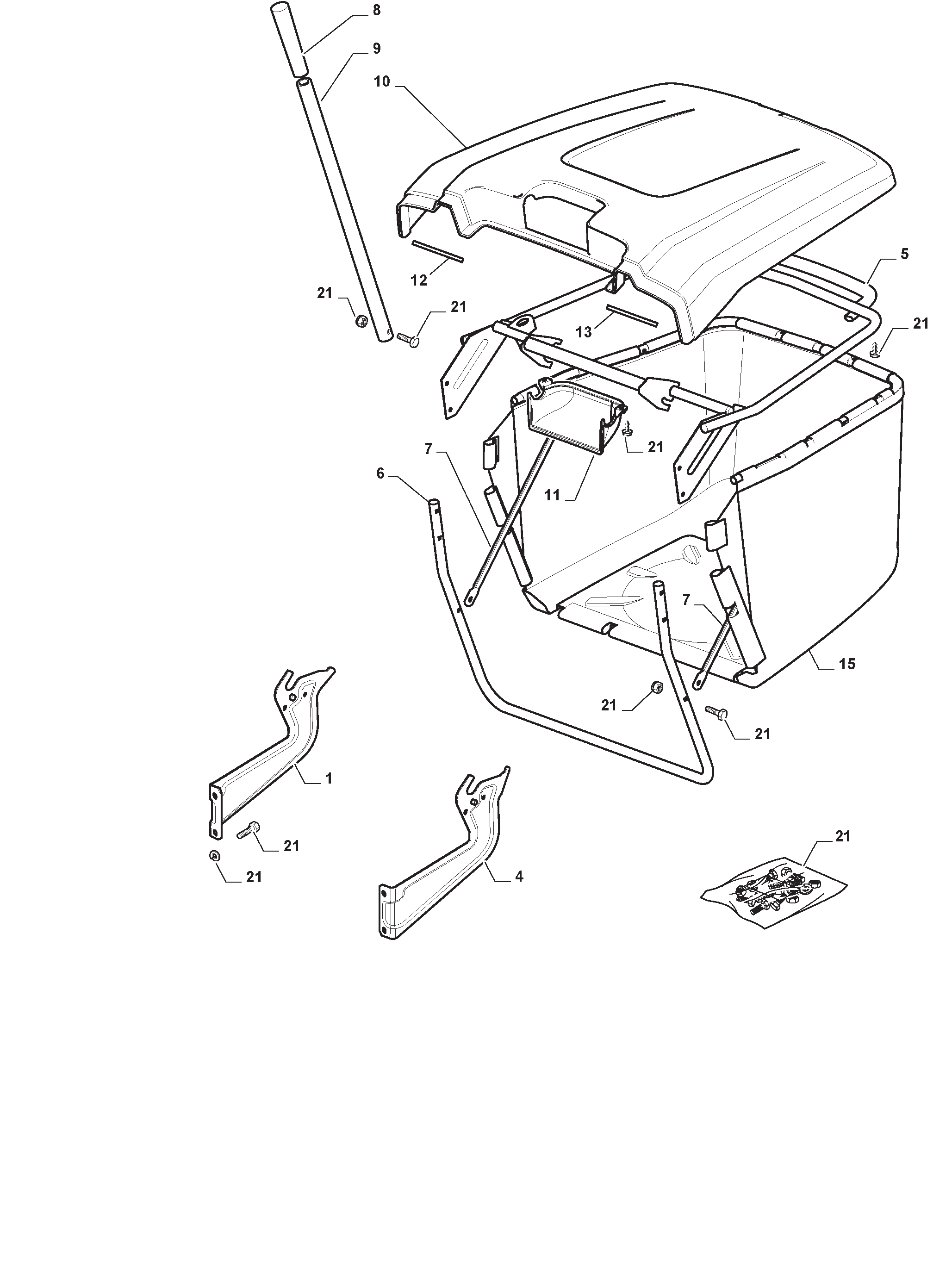 Mountfield 1530H 2T2120483/M15 Grasscatcher Spares