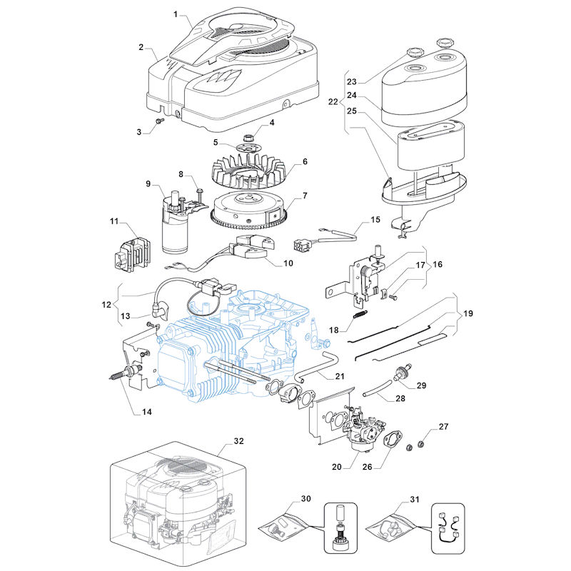 Mountfield 1530M 2T2020483/M15 Engine Spares - 1