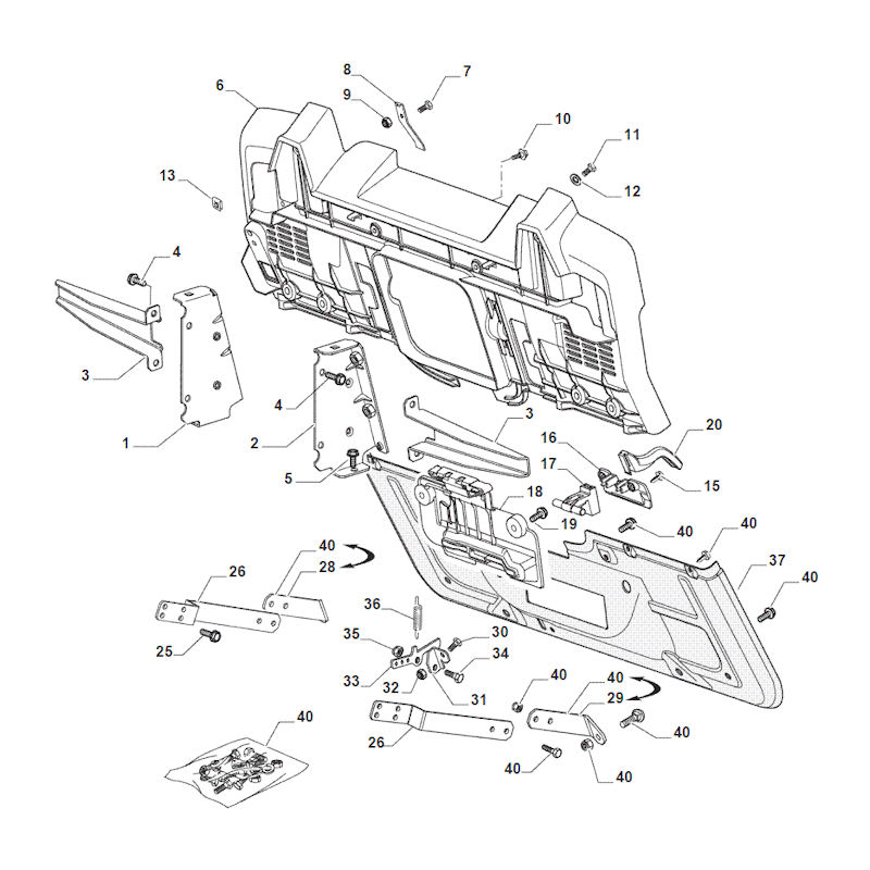 Mountfield 1530M 2T2020483/M15 Rear Plate Spares