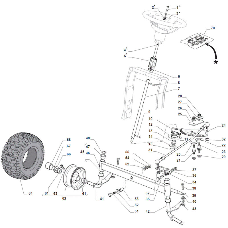 Mountfield 1530M 2T2020483/M15 Steering Spares