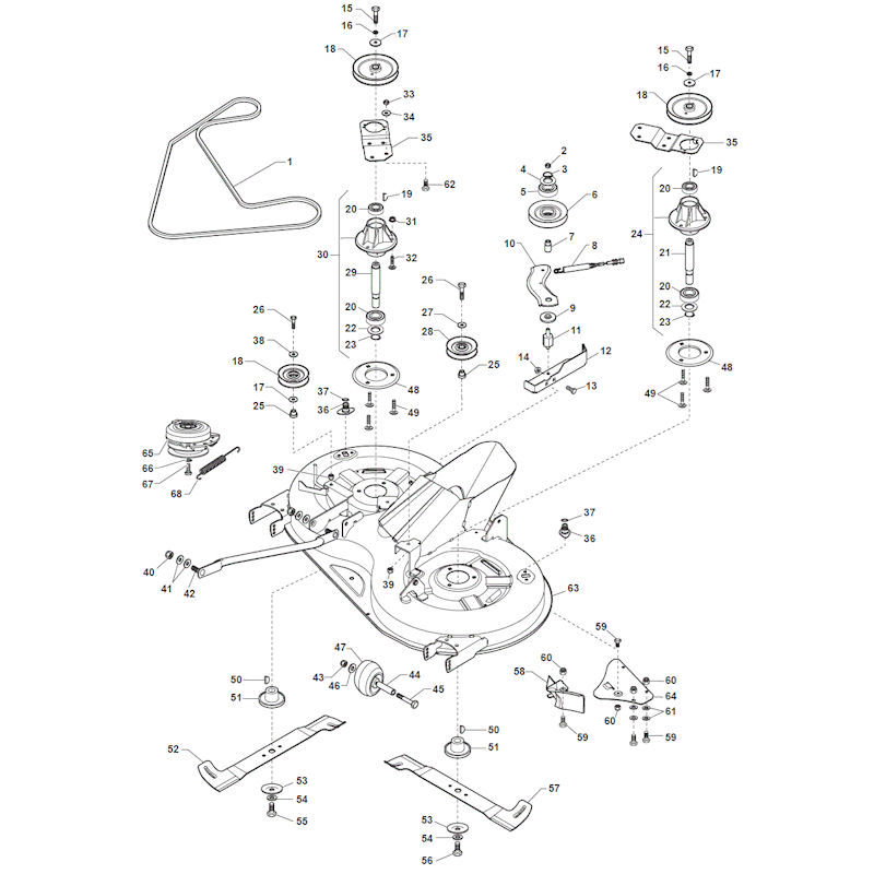 Mountfield 1538M 2T2520483/M16 Cutter Deck Spares