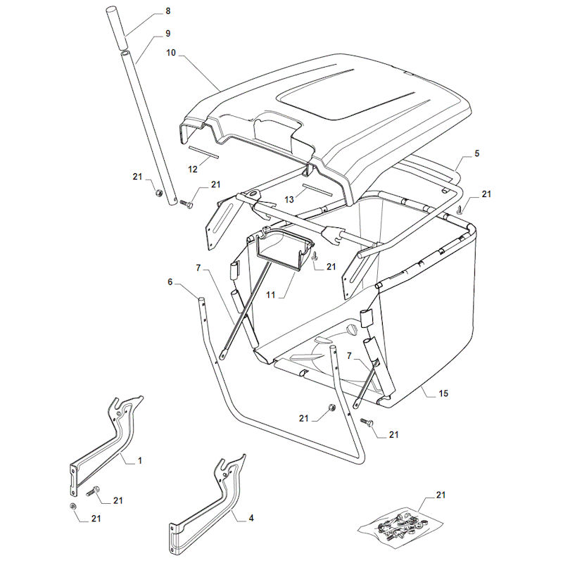 Mountfield 1538M 2T2520483/M16 Grasscatcher Spares