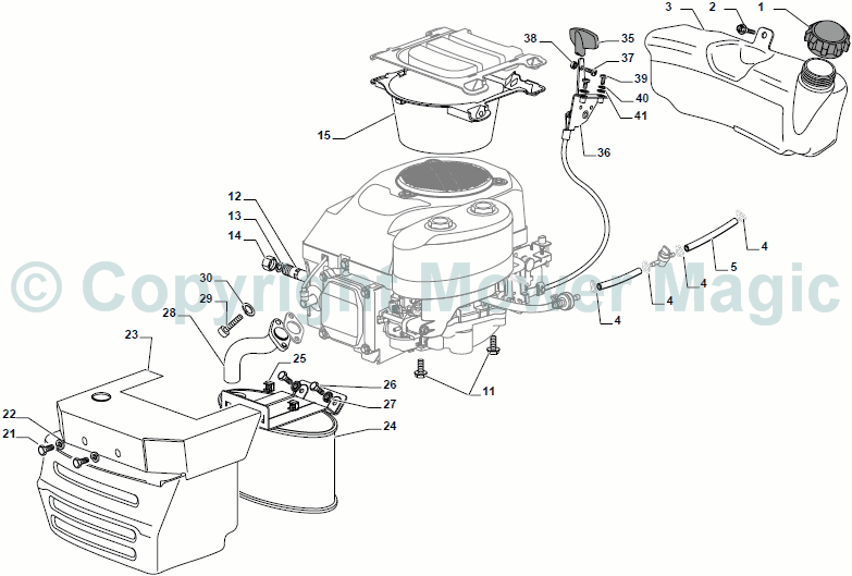 Engine GGP 12.5 - 13.5 - 14 - 14.5 - 16HP - Mountfield (2010) 1538 Hydro SD 2T0620483/M10