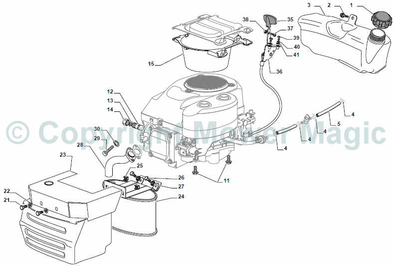 Engine GGP 12.5 - 13.5 - 14 - 14.5 - 16HP - Mountfield (2009 - 2010) 1538 SD 2T3244483/UM9