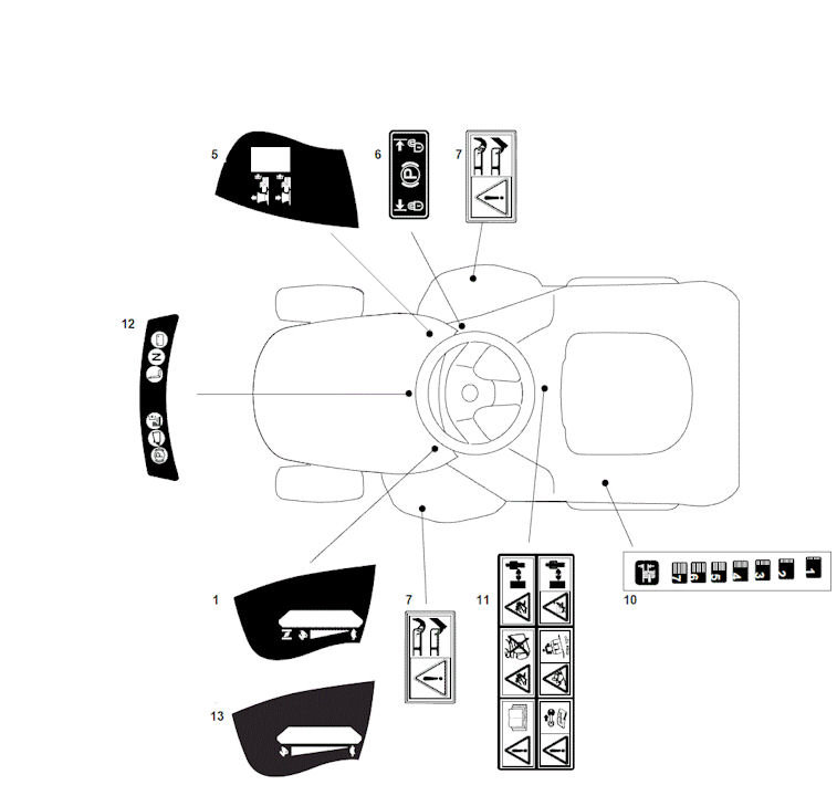 Mountfield 1636H 2T0430483/M11 Decals