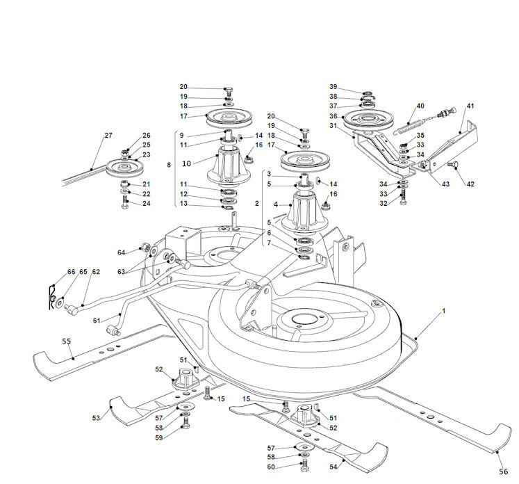 Mountfield 1636H 2T0430483/M11 Cutter Deck Spares