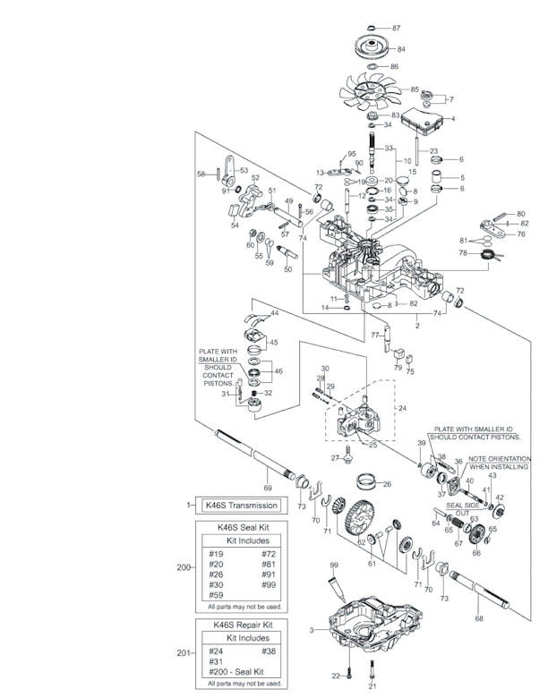 Mountfield 1636H 2T0430483/M11 Transaxle Spares - 2