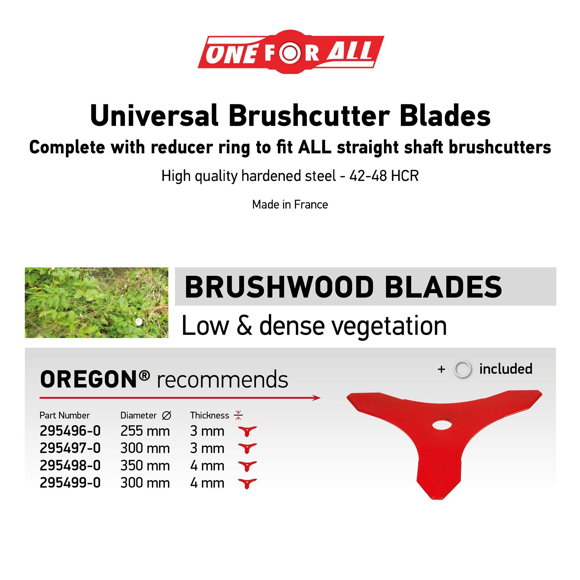 Oregon Universal 10in Tri-blade Brushcutter Blade 295496-0 - For Low and Dense Vegetation