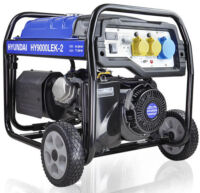Hyundai 7kW / 8.75kVA Petrol Open Frame Site Generator / Electric Start / Wheel Kit Hyundai 7kW / 8.75kVA Petrol Open Frame Site Generator / Electric Start / Wheel Kit