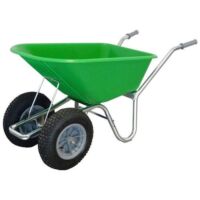 County Cruiser Garden Wheelbarrow Light Green Duo Twin-Wheel