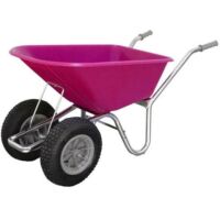 County Cruiser Garden Wheelbarrow Pink Duo Twin-Wheel