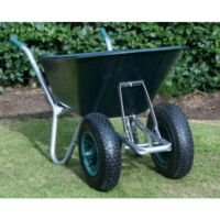 County Cruiser Garden Wheelbarrow Green Duo Twin-Wheel