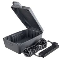 Green Weatherproof Dry Box and 4-Gang 10m Trailing Socket Green Weatherproof Dry Box and 4-Gang 10m Trailing Socket