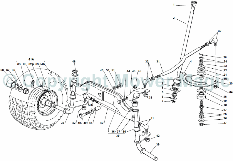 Steering - Mountfield 2248 Hydro (2009 - 2010) 2T6672483/UM9