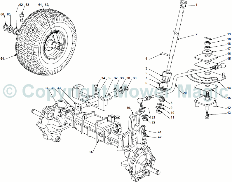 Steering - Mountfield 2448 Hydro 4 Wheel Drive (2010) 2T152583/M10