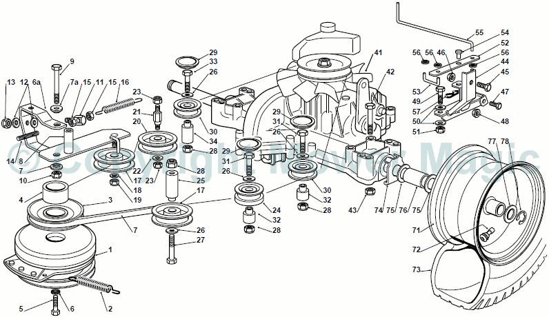 Transmission (1) - Mountfield 2448 Hydro 4 Wheel Drive (2010) 2T152583/M10