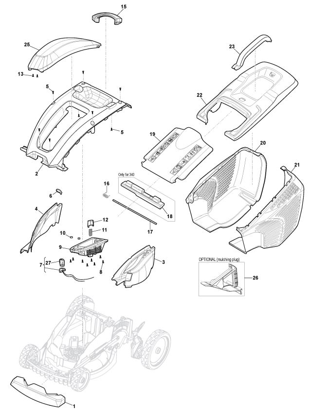 Mountfield Princess 38 LI 38Li KIT  (2021 - 2025) - 294386063/M21 - Bodywork