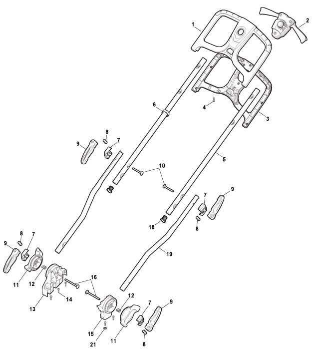 Mountfield Princess 38 LI 38Li KIT  (2021 - 2025) - 294386063/M21 - Handle