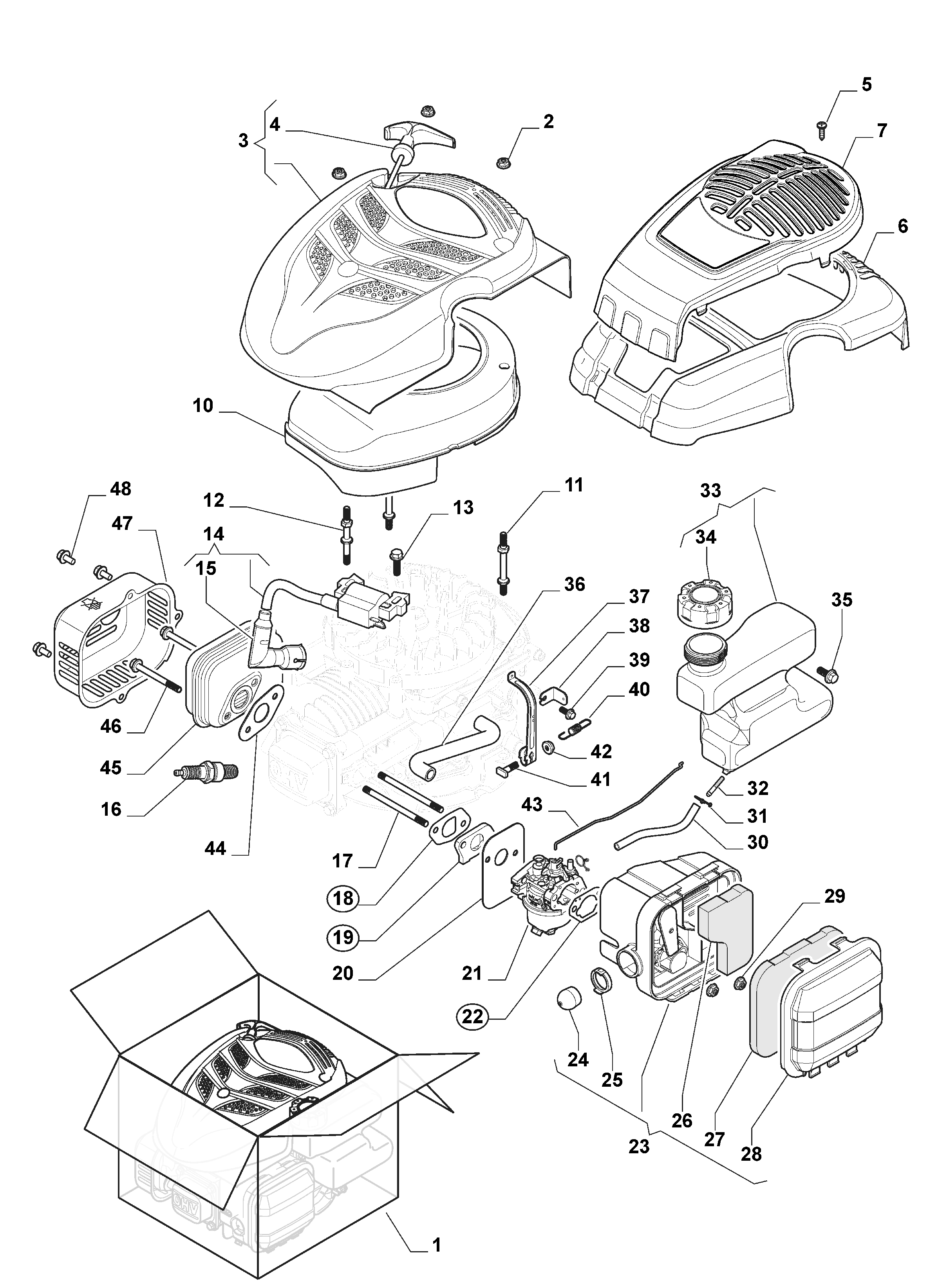 294502848/S17 Engine - Carburettor, Tank