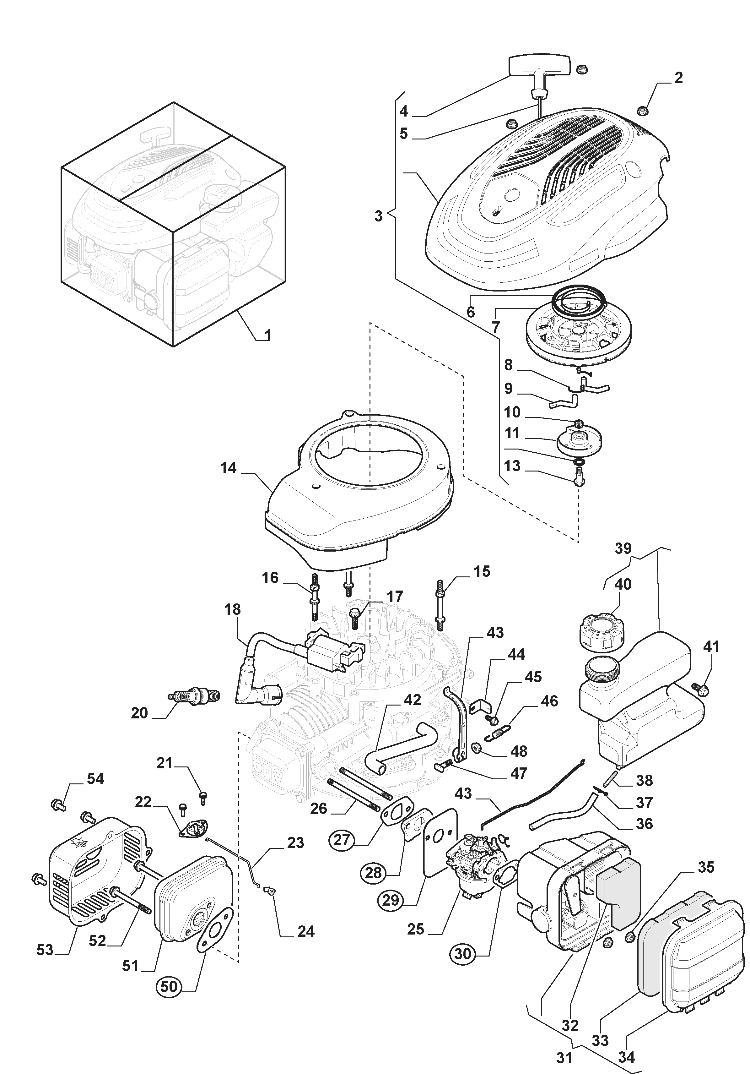 294502848/ST1 Engine - Carburettor, Tank