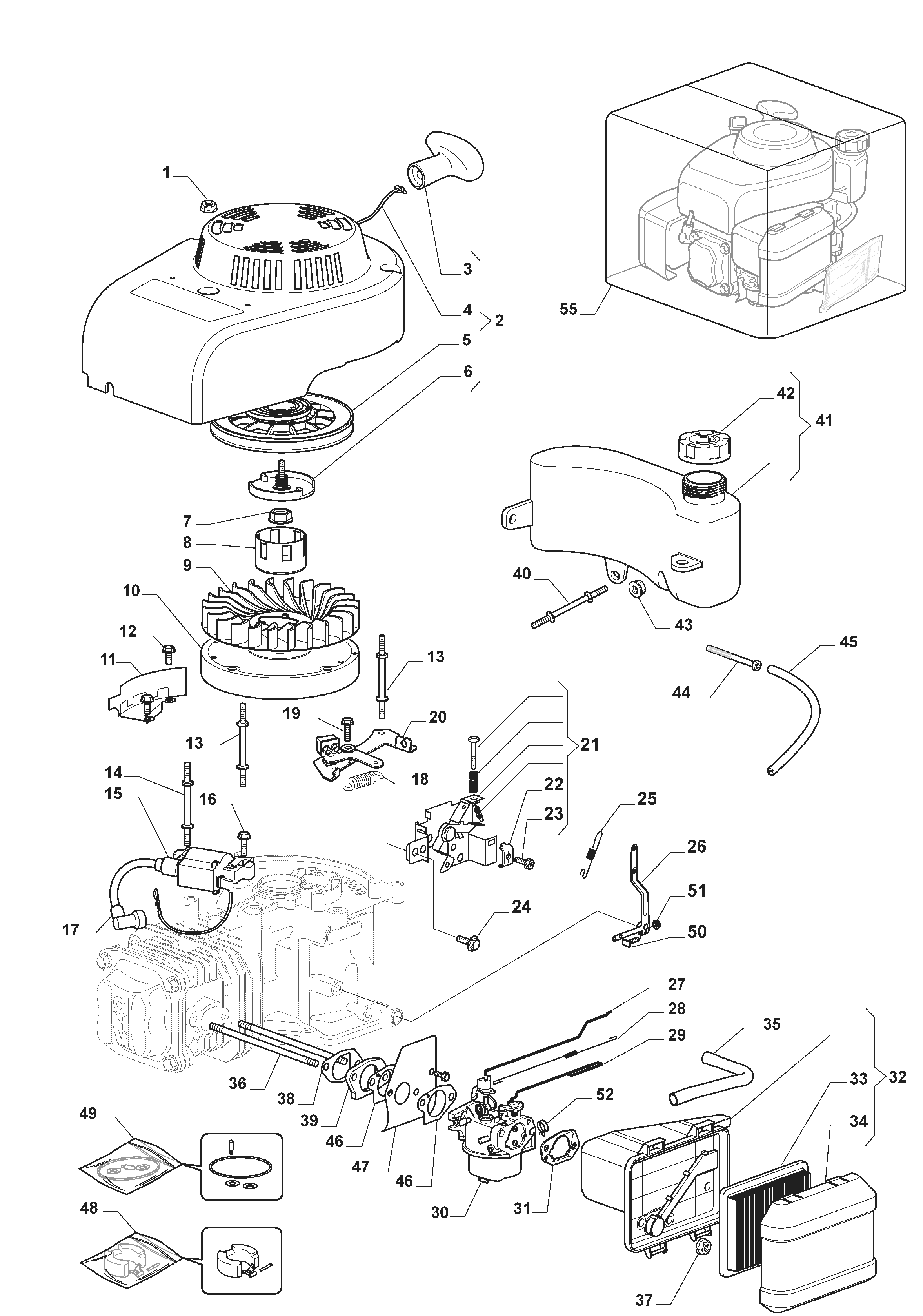 294512048/S17 Engine - Carburettor, Tank