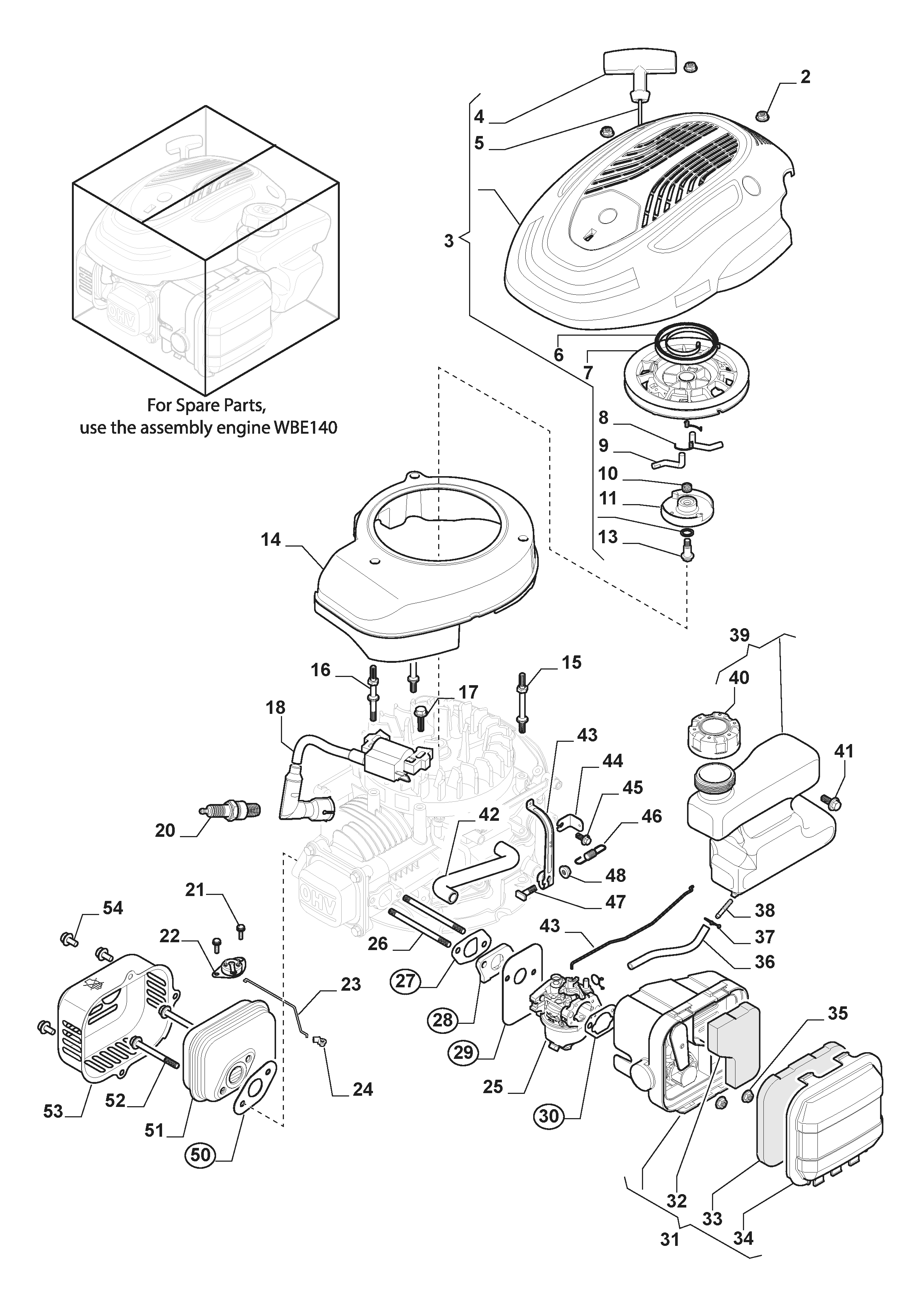 Multiclip 47 298471048/ST1 Engine - Carburettor, Tank