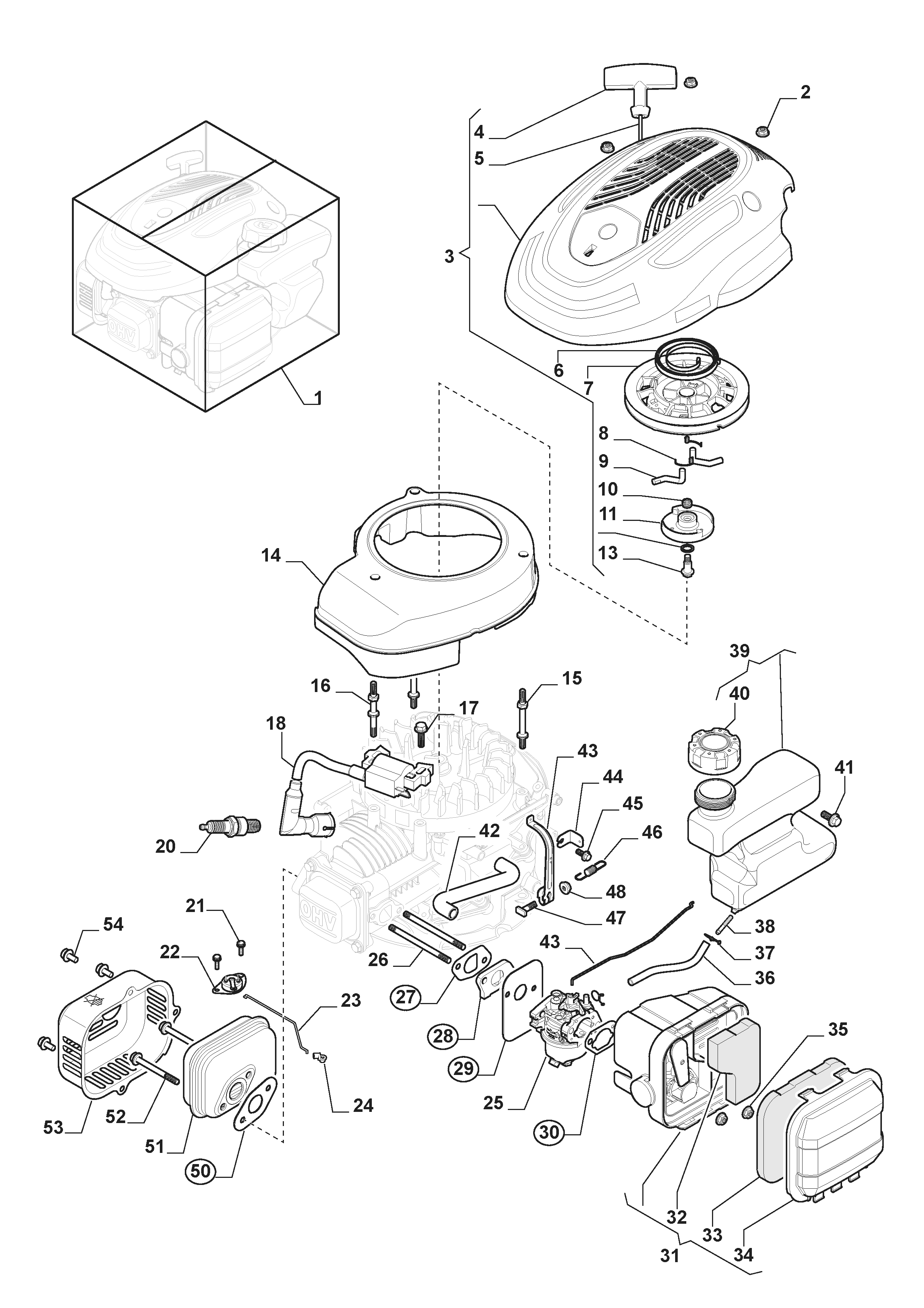 298472848/ST1 Engine - Carburettor, Tank