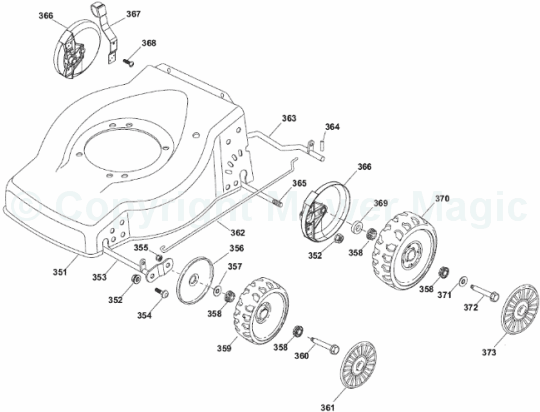 Homelite HL454HP 299164643/BQ Wheel Suspension Spares Homelite HL454HP 299164643/BQ Wheel Suspension Spares